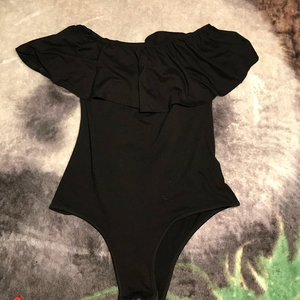 Women's Black Off-Shoulder Bodysuit